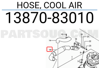 Suzuki 1387083010 HOSE, COOL AIR