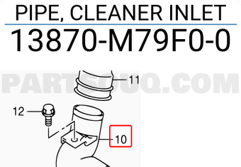 Suzuki 13870M79F00 PIPE, CLEANER INLET