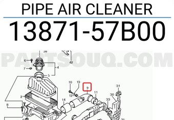 Suzuki 1387157B00 PIPE AIR CLEANER