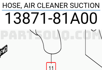 Suzuki 1387181A00 HOSE, AIR CLEANER SUCTION