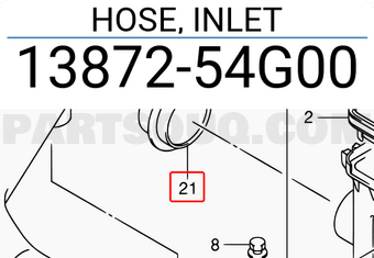 Suzuki 1387254G00 HOSE, INLET