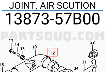 Suzuki 1387357B00 JOINT, AIR SCUTION