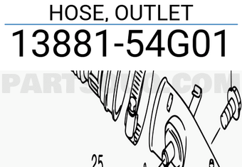 Suzuki 1388154G01 HOSE, OUTLET