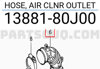 Suzuki 1388180J00 HOSE, AIR CLNR OUTLET