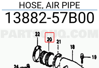 Suzuki 1388257B00 HOSE, AIR PIPE