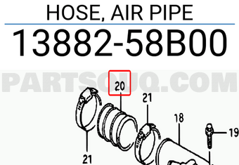 Suzuki 1388258B00 HOSE, AIR PIPE