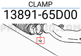 Suzuki 1389165D00 CLAMP
