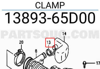 Suzuki 1389365D00 CLAMP