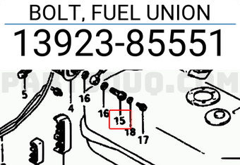 Suzuki 1392385551 BOLT, FUEL UNION