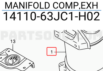 Suzuki 1411063JC1H02 MANIFOLD COMP,EXH