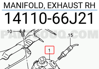 Suzuki 1411066J21 MANIFOLD, EXHAUST RH