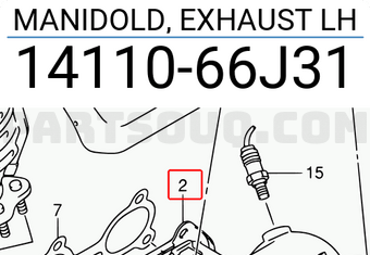 Suzuki 1411066J31 MANIDOLD, EXHAUST LH