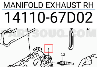 Suzuki 1411067D02 MANIFOLD EXHAUST RH