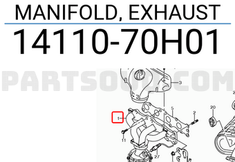 Suzuki 1411070H01 MANIFOLD, EXHAUST