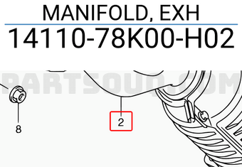 Suzuki 1411078K00H02 MANIFOLD, EXH