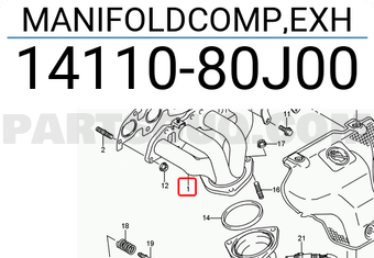 Suzuki 1411080J00 MANIFOLDCOMP,EXH