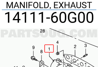 Suzuki 1411160G00 MANIFOLD, EXHAUST