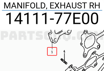 Suzuki 1411177E00 MANIFOLD, EXHAUST RH