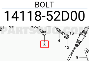 Suzuki 1411852D00 BOLT