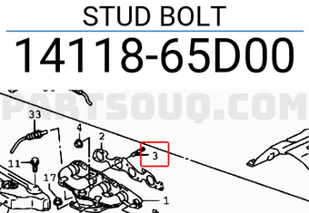 Suzuki 1411865D00 STUD BOLT