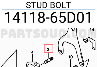 Suzuki 1411865D01 STUD BOLT