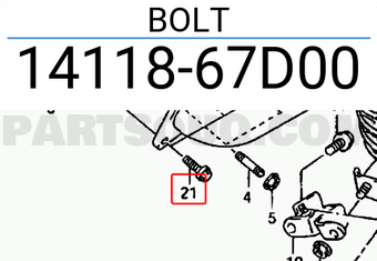 Suzuki 1411867D00 BOLT