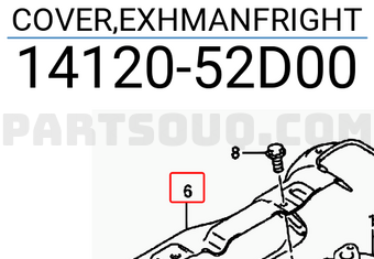 Suzuki 1412052D00 COVER,EXHMANFRIGHT