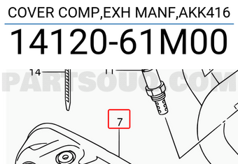 Suzuki 1412061M00 COVER COMP,EXH MANF,AKK416