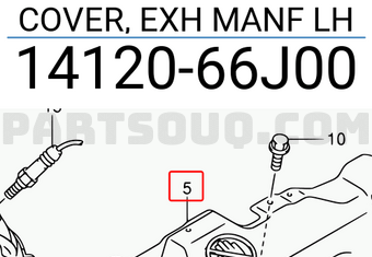 Suzuki 1412066J00 COVER, EXH MANF LH