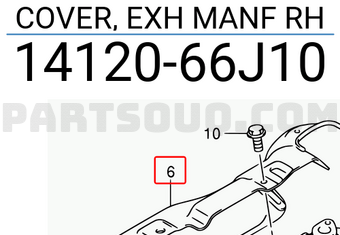 Suzuki 1412066J10 COVER, EXH MANF RH