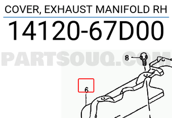 Suzuki 1412067D00 COVER, EXHAUST MANIFOLD RH