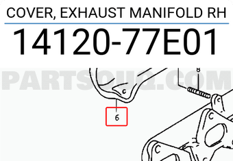 Suzuki 1412077E01 COVER, EXHAUST MANIFOLD RH