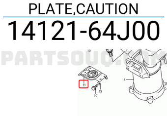 Suzuki 1412164J00 PLATE,CAUTION