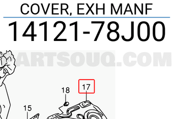 Suzuki 1412178J00 COVER, EXH MANF