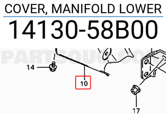 Suzuki 1413058B00 COVER, MANIFOLD LOWER