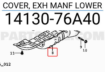Suzuki 1413076A40 COVER, EXH MANF LOWER
