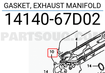 Suzuki 1414067D02 GASKET, EXHAUST MANIFOLD