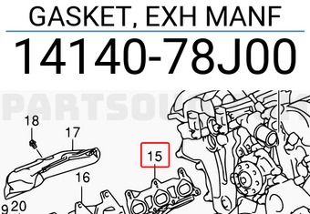 Suzuki 1414078J00 GASKET, EXH MANF