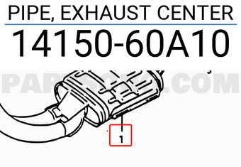 Suzuki 1415060A10 PIPE, EXHAUST CENTER