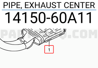 Suzuki 1415060A11 PIPE, EXHAUST CENTER
