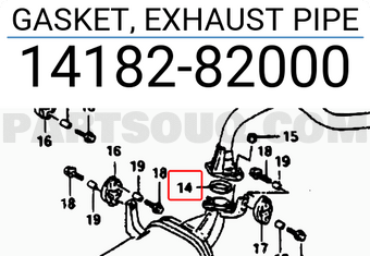 Suzuki 1418282000 GASKET, EXHAUST PIPE