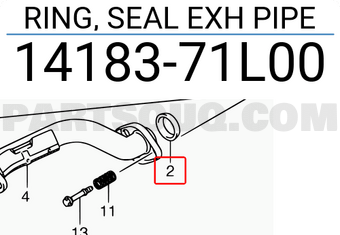 Suzuki 1418371L00 RING, SEAL EXH PIPE
