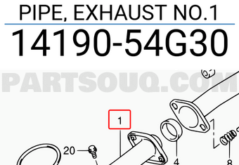 Suzuki 1419054G30 PIPE, EXHAUST NO.1