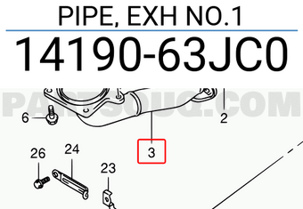 Suzuki 1419063JC0 PIPE, EXH NO.1