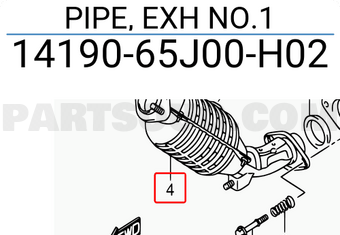 Suzuki 1419065J00H02 PIPE, EXH NO.1