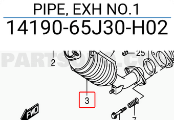 Suzuki 1419065J30H02 PIPE, EXH NO.1