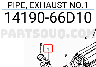 Suzuki 1419066D10 PIPE, EXHAUST NO.1
