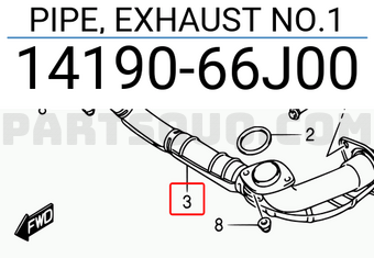 Suzuki 1419066J00 PIPE, EXHAUST NO.1
