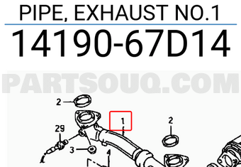 Suzuki 1419067D14 PIPE, EXHAUST NO.1