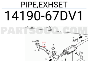 Suzuki 1419067DV1 PIPE,EXHSET
